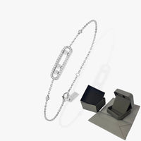 Tre rörliga stenar Moissanite armband för kvinnor