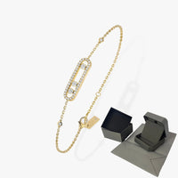 Tre rörliga stenar Moissanite armband för kvinnor