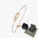 Tre rörliga stenar Moissanite armband för kvinnor