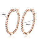 Moissanite Hoop Örhängen 2 mm D VVS1 för kvinnor i S925 Silver 18K vitguldpläterade