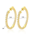 Moissanite Hoop Örhängen 2 mm D VVS1 för kvinnor i S925 Silver 18K vitguldpläterade