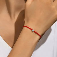 925 Silver Moissanite Diamond Red Rope Armband för kvinnor