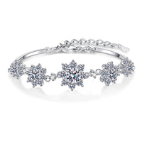 2.6CT Moissanite Flower Armband i 925 Silver