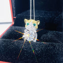 GRA Certifierad 2CT Moissanite Cat Pendel, Färg D, 925 Silver