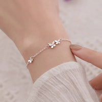 Butterfly Flower Armband för kvinnor S925 Silver Justerbar