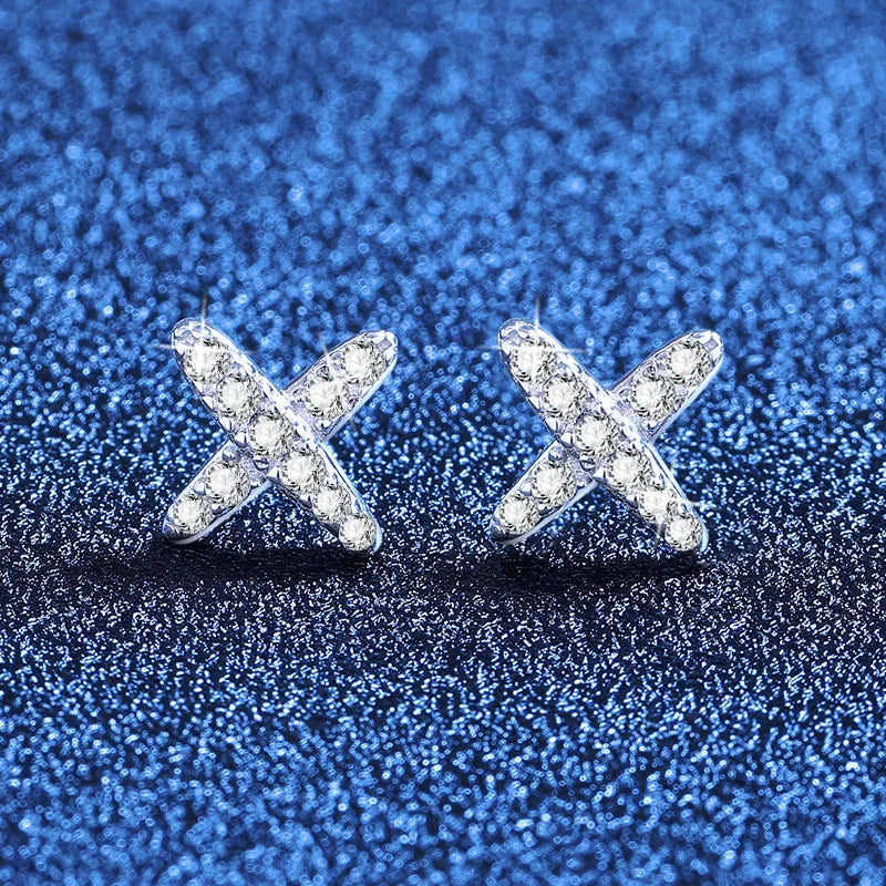 Moissanite örhängen för kvinnor i platinafinish