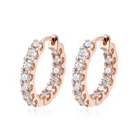 Moissanite Hoop Örhängen 2 mm D VVS1 för kvinnor i S925 Silver 18K vitguldpläterade