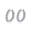 Moissanite Hoop Örhängen 2 mm D VVS1 för kvinnor i S925 Silver 18K vitguldpläterade