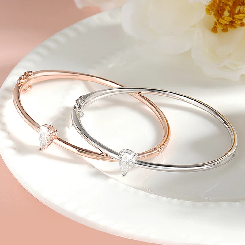 1CT Pear Moissanite Damarmband, 925 Sterling Silver