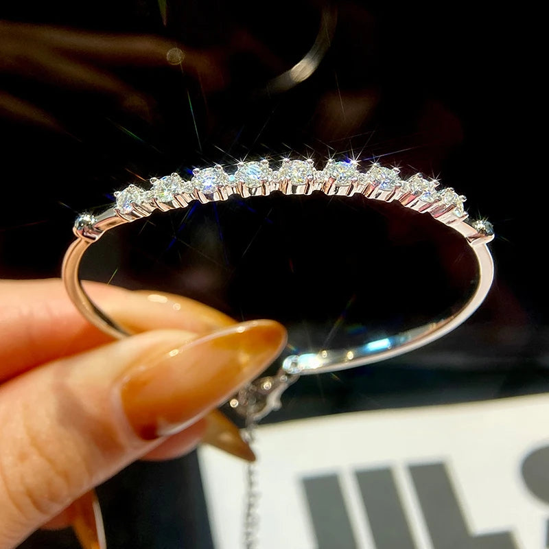 GRA-certifierat Moissanite diamantarmband för kvinnor i äkta 925 silver