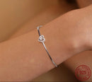 0.5CT Moissanite Hollow Heart Armband i 925 Silver