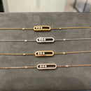 Tre rörliga stenar Moissanite armband för kvinnor