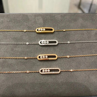 Tre rörliga stenar Moissanite armband för kvinnor