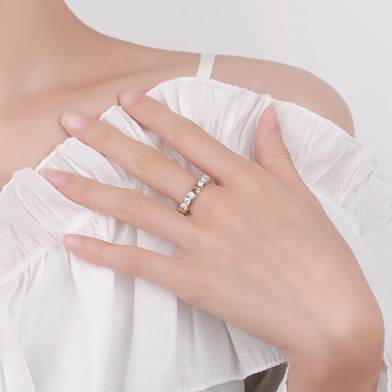 1.5ct D färg Moissanite Ring för män och kvinnor