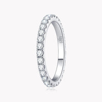 Moissanite Eternity Ring D 2mm i 18K vitguld