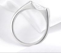 Elegant 925 silverring med 1kt Marquise Moissanite för kvinnor
