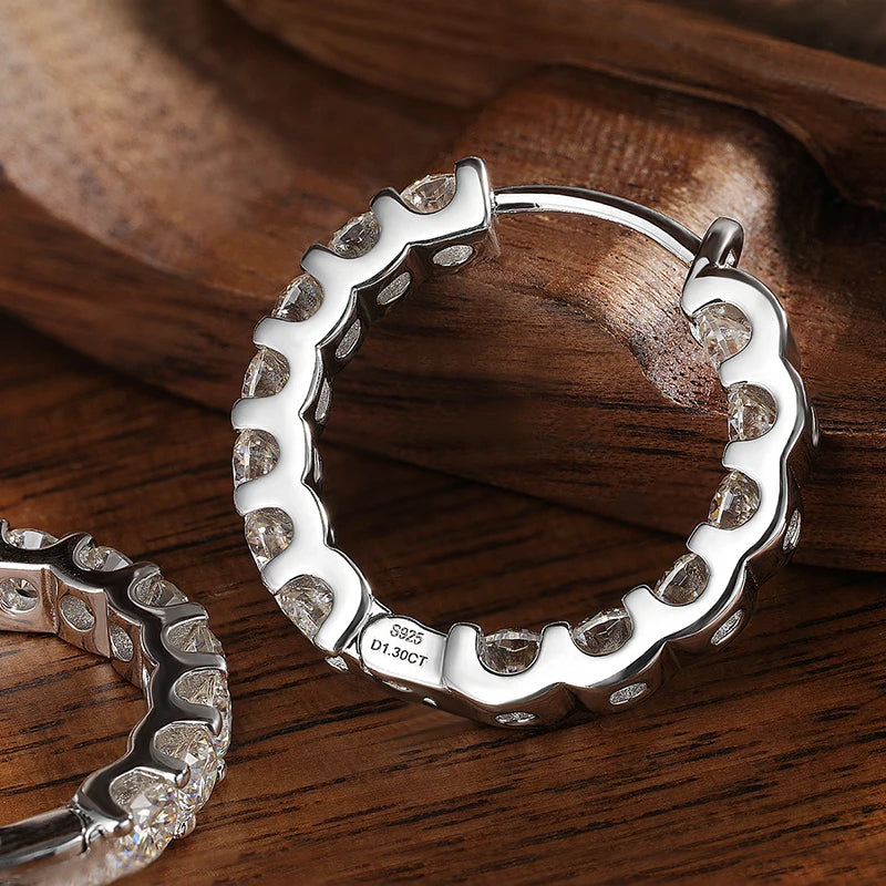 2.6ct D färg Moissanite örhängen för kvinnor