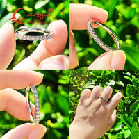 925 Silver Moissanite Eternity Ring 2mm 3mm med rund vit diamant