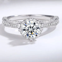 S925 Silver Knot Ring med 1ct Moissanite och