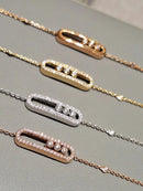 Tre rörliga stenar Moissanite armband för kvinnor