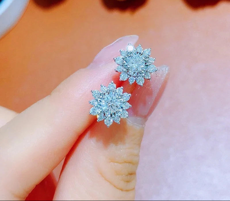 1CT Moissanite solörhängen i 925 silver