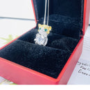 GRA Certifierad 2CT Moissanite Cat Pendel, Färg D, 925 Silver