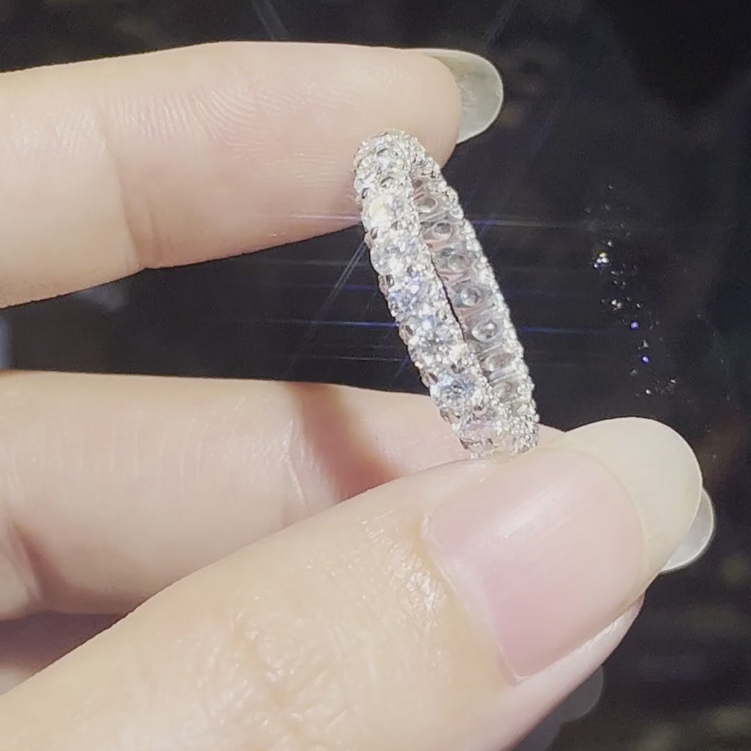 Transparent Moissanite Ring i 925 Silver