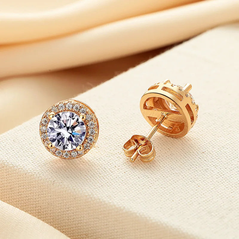 Certifierade Moissanite örhängen i 925 silver