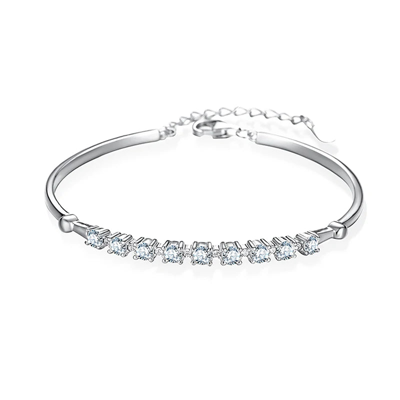 GRA-certifierat Moissanite diamantarmband för kvinnor i äkta 925 silver