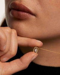 18K guldpläterat A–Z brevhängande halsband i 925 silver