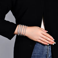 Moissanite tennisarmband för kvinnor 4 mm i 925 silver vitguldpläterad