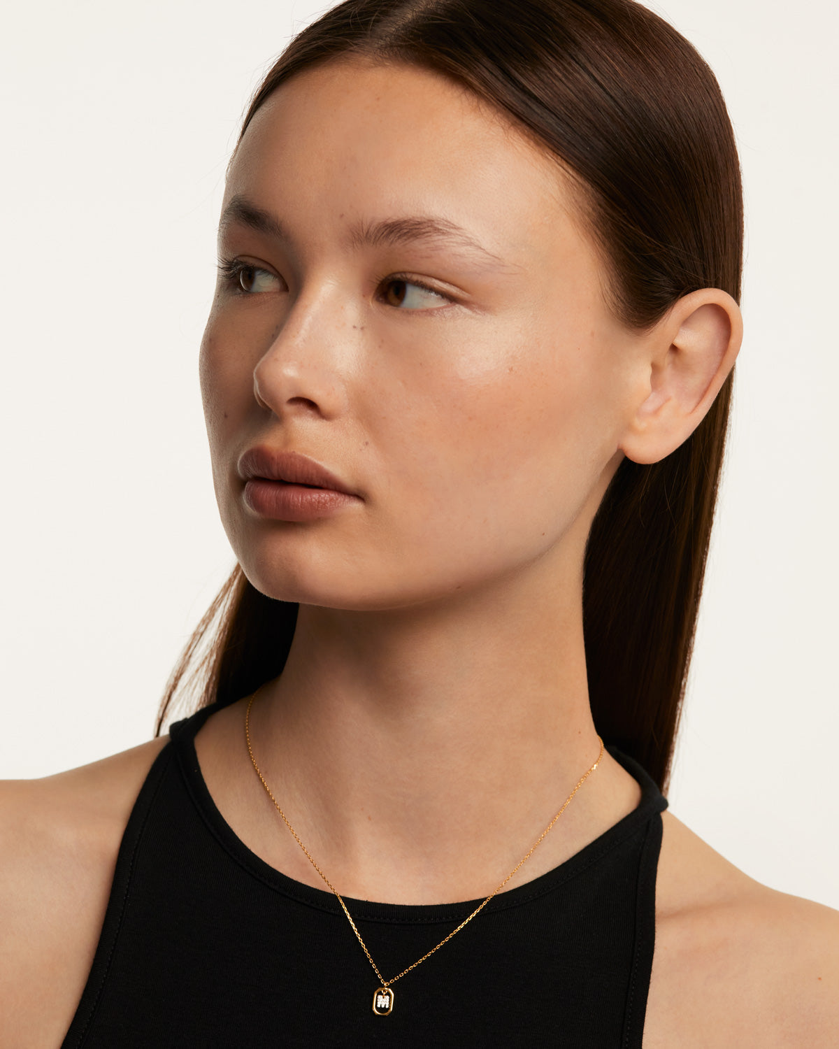 18K guldpläterat A–Z brevhängande halsband i 925 silver