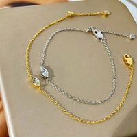 Solitaire Moissanite armband för kvinnor Päronskuren Marquise Heart