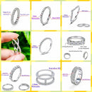 925 Silver Moissanite Eternity Ring 2mm 3mm med rund vit diamant