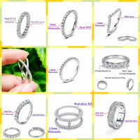 925 Silver Moissanite Eternity Ring 2mm 3mm med rund vit diamant