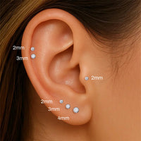 925 Silver Moissanite örhängen med platt rygg för kvinnor