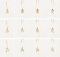 18K guldpläterat A–Z brevhängande halsband i 925 silver