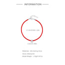 925 Silver Moissanite Diamond Red Rope Armband för kvinnor