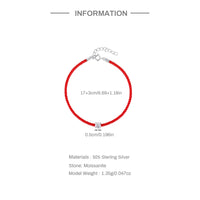 925 Silver Moissanite Diamond Red Rope Armband för kvinnor