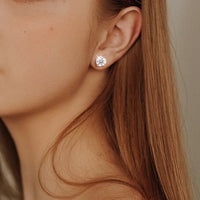 0,2–3CT roséguld Moissanite örhängen för kvinnor i 925 rent silver