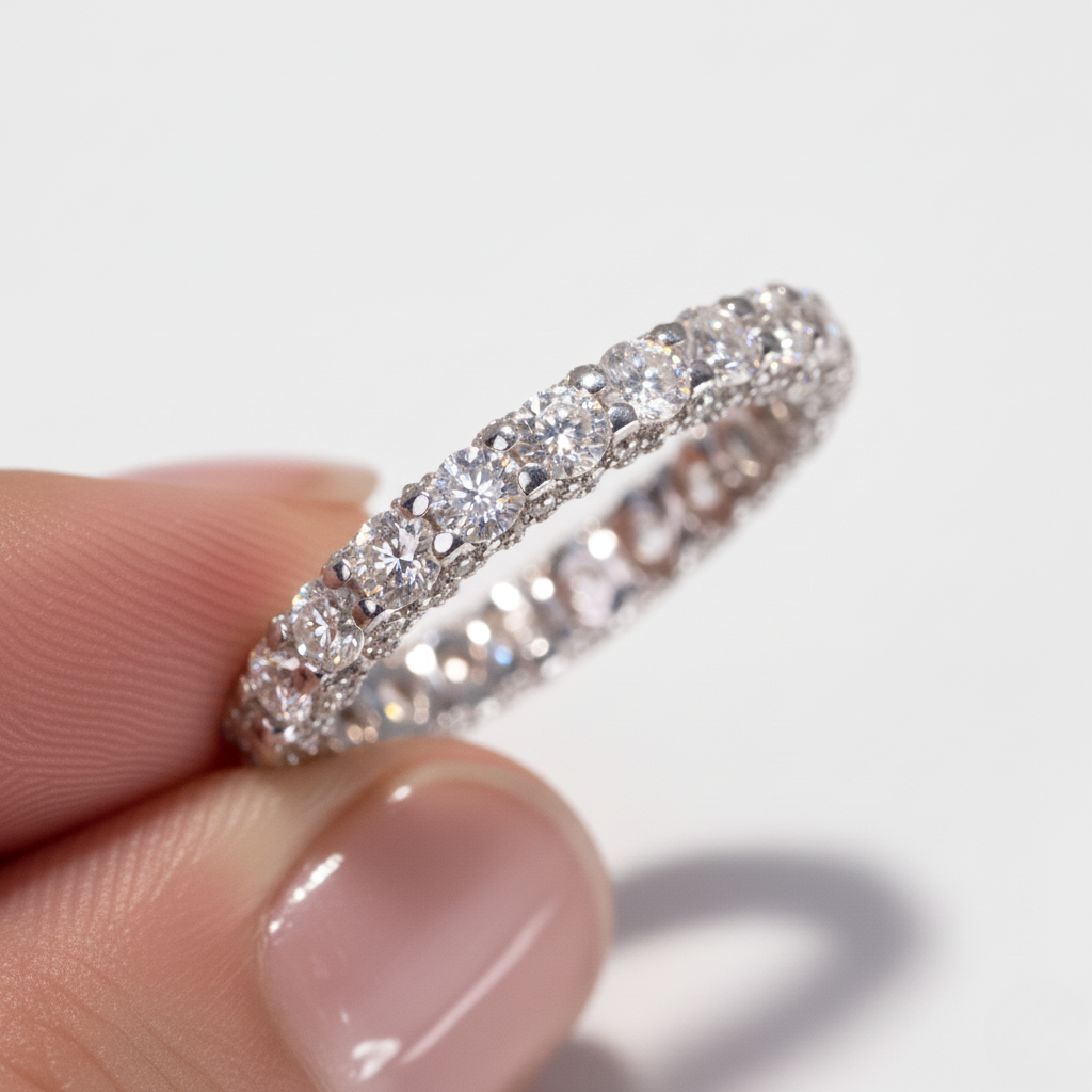 Transparent Moissanite Ring i 925 Silver