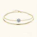 Moissanite Cuff Armband för kvinnor Justerbart 6,5 S925 Silver