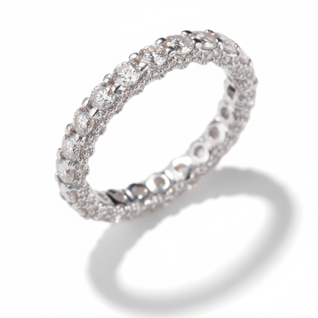 Transparent Moissanite Ring i 925 Silver