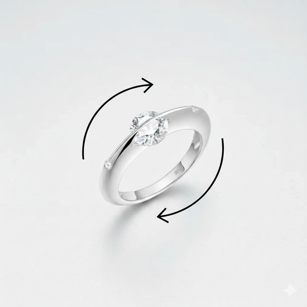 Roterande Shooting Star Ring – En skärva i rörelse