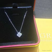 Moissanite Clover Halsband i 925 Silver