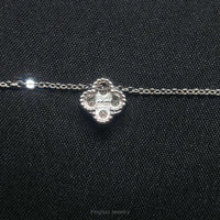 Moissanite Clover Halsband i 925 Silver
