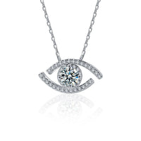 Moissanite Waking Eye Pendant Halsband i 925 silver