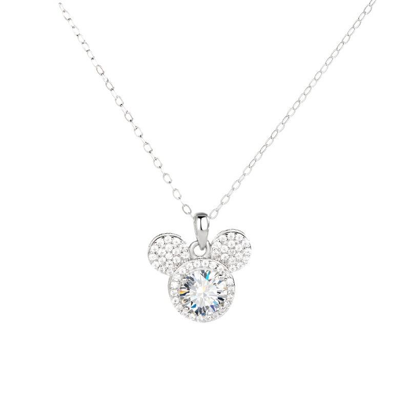 Mickey Full Moissanite Halsband i 925 Silver