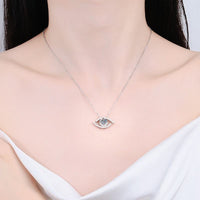 Moissanite Waking Eye Pendant Halsband i 925 silver