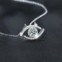 Moissanite Waking Eye Pendant Halsband i 925 silver